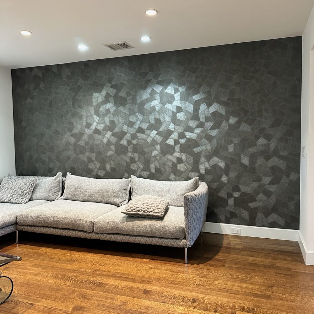 Elegant finished wallpaper installation in a living interior