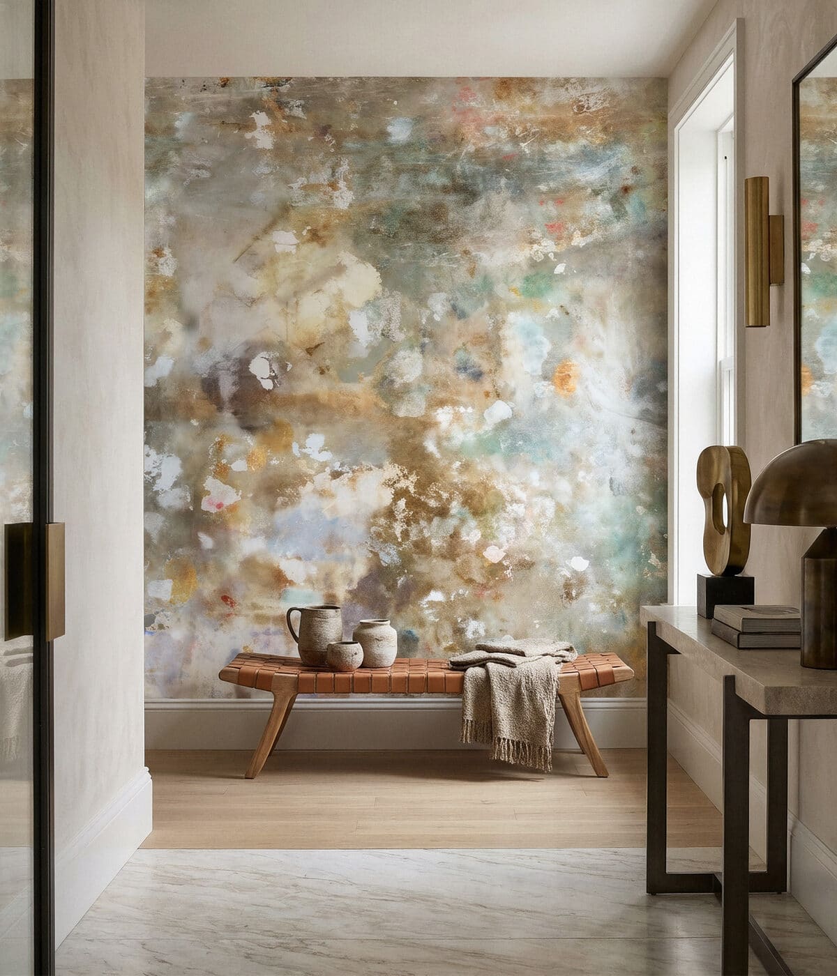 Premium wallpaper feature wall in an elegant interior